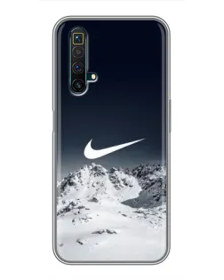 Чехол для Realme X50 с картинкой «Nike — зимние горы»
