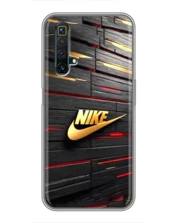 Чехол для Realme X50 с картинкой «Золотой Nike на металле»
