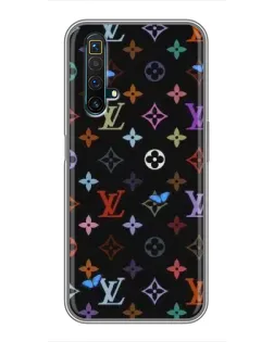 Чехол для Realme X50 с картинкой «Цветная монограмма LV»