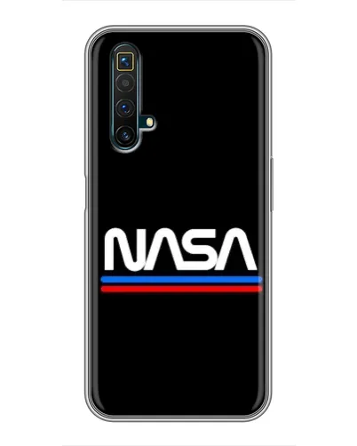 Чехол для Realme X50 с картинкой «NASA — классика Red Blue»
