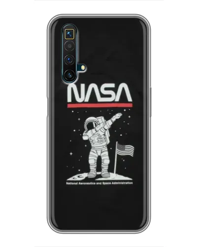Чехол для Realme X50 с картинкой «NASA — шагаем по Луне»