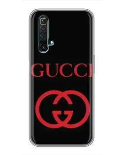 Чехол для Realme X50 с картинкой «Gucci — красный логотип»