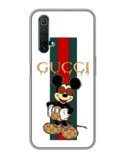 Чехол для Realme X50 с картинкой «Микки Маус Gucci — полосы»