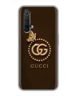 Чехол для Realme X50 с картинкой «Gucci — золотая бабочка»