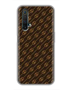 Чехол для Realme X50 с картинкой «Gucci — золотые диагонали»