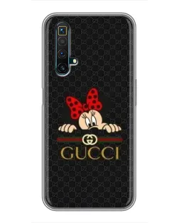 Чехол для Realme X50 с картинкой «Минни Маус Gucci — черный»