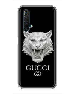 Чехол для Realme X50 с картинкой «Gucci — серебряный лев»