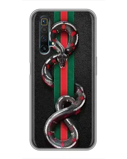 Чехол для Realme X50 с картинкой «Gucci — змея на полосе»