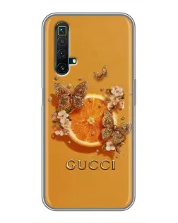 Чехол для Realme X50 с картинкой «Gucci — золотые бабочки»