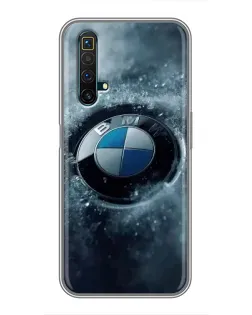 Чехол для Realme X50 с картинкой «Логотип BMW — лед»
