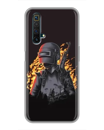 Чехол для Realme X50 с картинкой «PUBG — огненный силуэт» Чехол для Realme X50 с картинкой «PUBG — огненный силуэт»