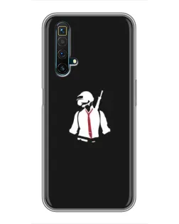 Чехол для Realme X50 с картинкой «PUBG — силуэт воина»