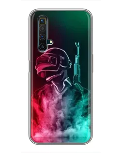 Чехол для Realme X50 с картинкой «PUBG — огненный воин»