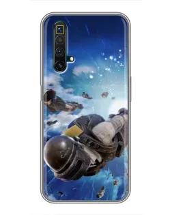 Чехол для Realme X50 с картинкой «Десант PUBG — прыжок»