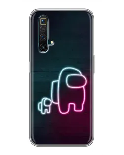 Чехол для Realme X50 с картинкой «Among Us неон-арт»