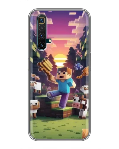 Чехол для Realme X50 с картинкой «Стив на ферме»