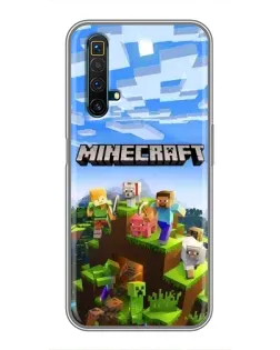 Чехол для Realme X50 с картинкой «Minecraft классический мир»