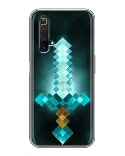Чехол для Realme X50 с картинкой «Алмазный меч неон»
