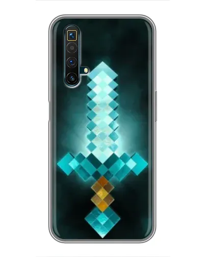 Чехол для Realme X50 с картинкой «Алмазный меч неон»
