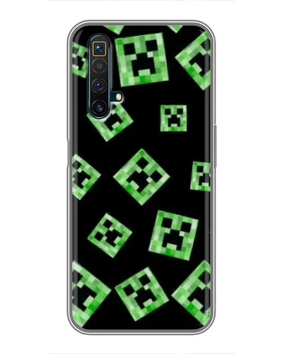 Чехол для Realme X50 с картинкой «Паттерн с криперами»