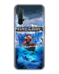 Чехол для Realme X50 с картинкой «Minecraft ледяной мир»