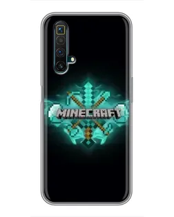 Чехол для Realme X50 с картинкой «Minecraft Diamond лого»