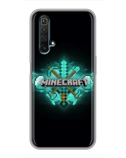 Чехол для Realme X50 с картинкой «Minecraft Diamond лого»