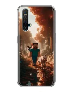 Чехол для Realme X50 с картинкой «Стив в лесу»