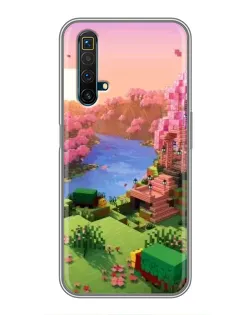 Чехол для Realme X50 с картинкой «Розовое дерево Minecraft»