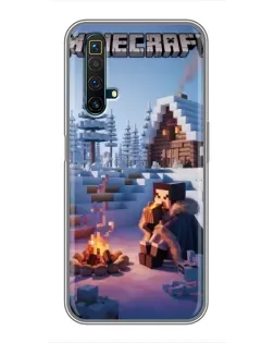 Чехол для Realme X50 с картинкой «Зимний Minecraft»