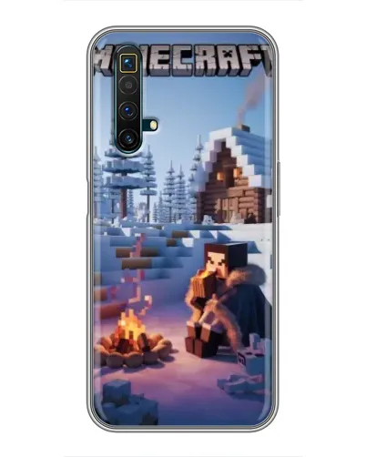Чехол для Realme X50 с картинкой «Зимний Minecraft»