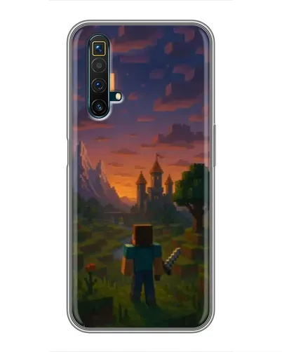 Чехол для Realme X50 с картинкой «Стив у башни»