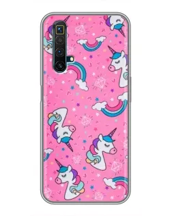 Чохол для Realme X50 з картинкою «Unicorn паттерн рожевий»