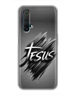 Чехол для Realme X50 с картинкой «Надпись Jesus Graffiti»