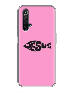 Чехол для Realme X50 с картинкой «Розовый символ  Jesus»