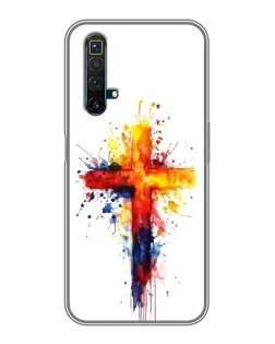Чехол для Realme X50 с картинкой «Акварельный крест»
