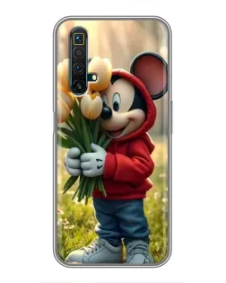 Чохол для Realme X50 з картинкою «Міккі з тюльпанами»