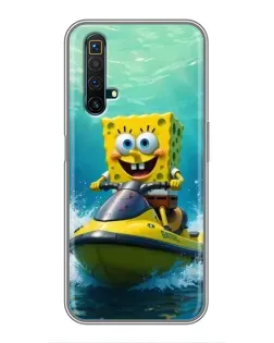 Чехол для Realme X50 с картинкой «Спанч Боб на гидроцикле»