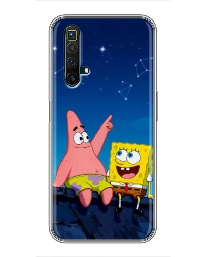 Чохол для Realme X50 з картинкою «Губка Боб та Патрік вночі»