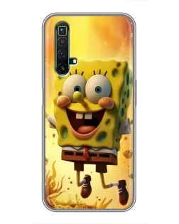 Чохол для Realme X50 з картинкою «Губка Боб стрибає»