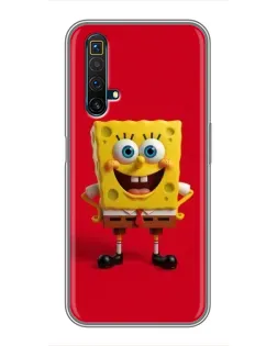 Чохол для Realme X50 з картинкою «Спанч Боб на червоному»