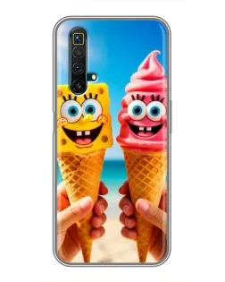 Чохол для Realme X50 з картинкою «Спанч Боб морозиво»