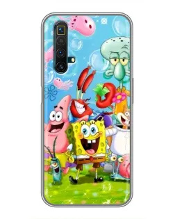 Чехол для Realme X50 с картинкой «Губка Боб и друзья» Чехол для Realme X50 с картинкой «Губка Боб и друзья»