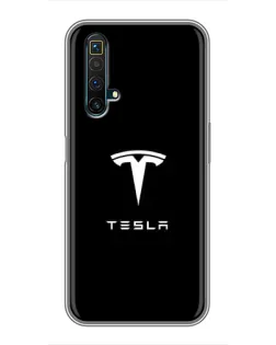 Чехол для Realme X50 с картинкой «Tesla White Logo»