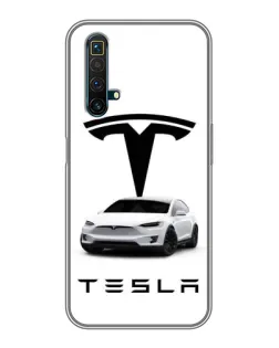 Чехол для Realme X50 с картинкой «Tesla White Style»