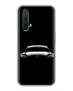 Чехол для Realme X50 с картинкой «Фары Tesla Night»