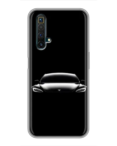 Чехол для Realme X50 с картинкой «Фары Tesla Night»