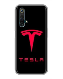 Чехол для Realme X50 с картинкой «Tesla Red Logo»