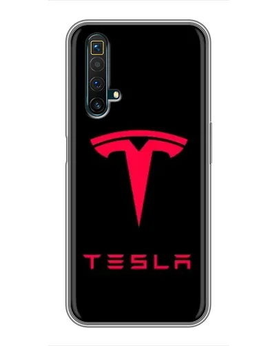 Чехол для Realme X50 с картинкой «Tesla Red Logo»