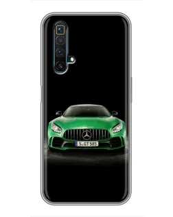 Чехол для Realme X50 с картинкой «Mercedes — неоновый лого»